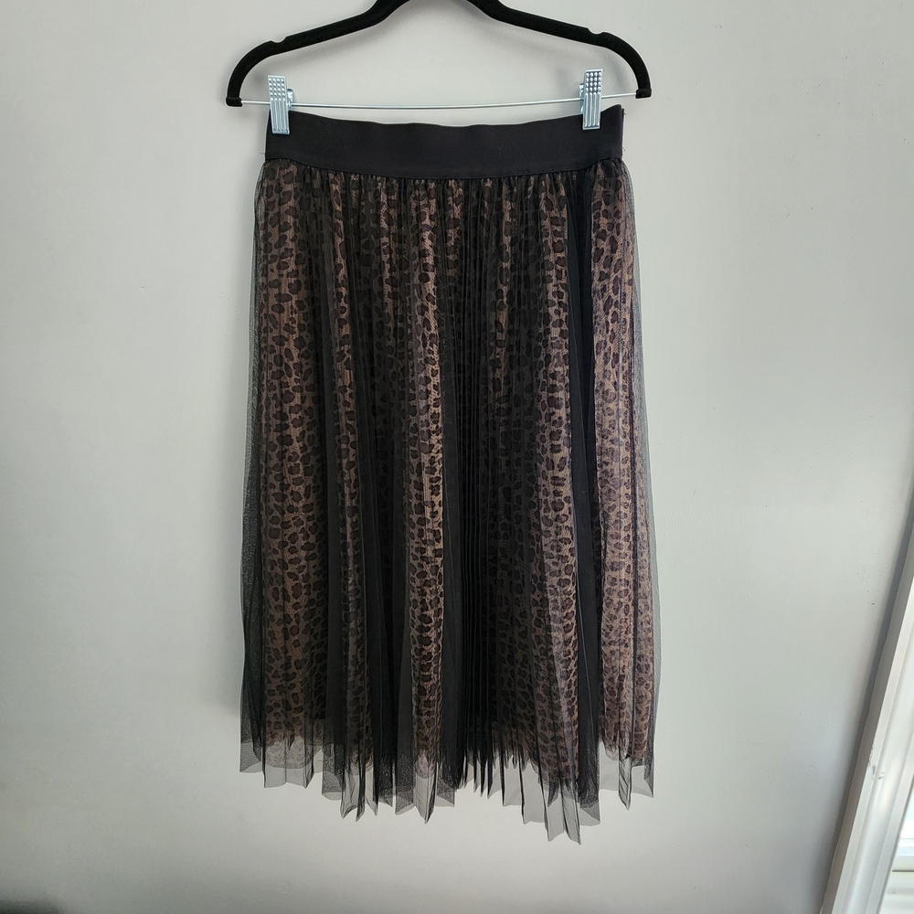 Metrowear Leopard Print Tulle Skirt